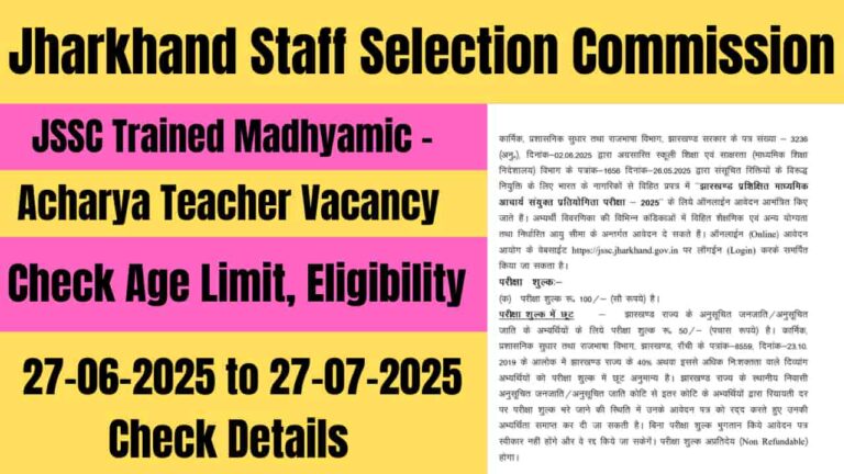 JSSC Trained Madhyamic Acharya Teacher