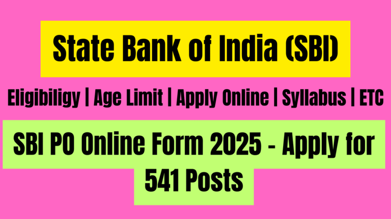 SBI PO Online Form 2025