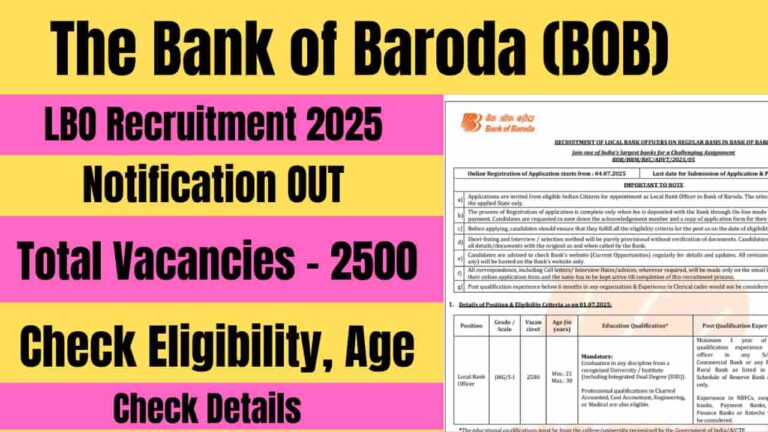 BOB LBO Recruitment 2025