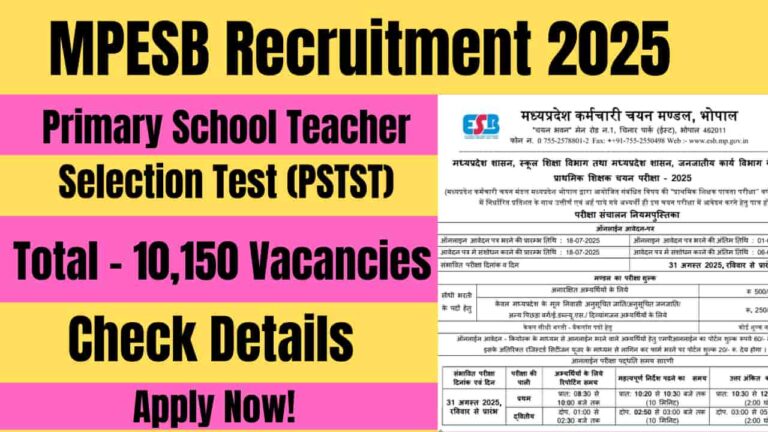 MPESB Primary School Teacher Vacancy 2025